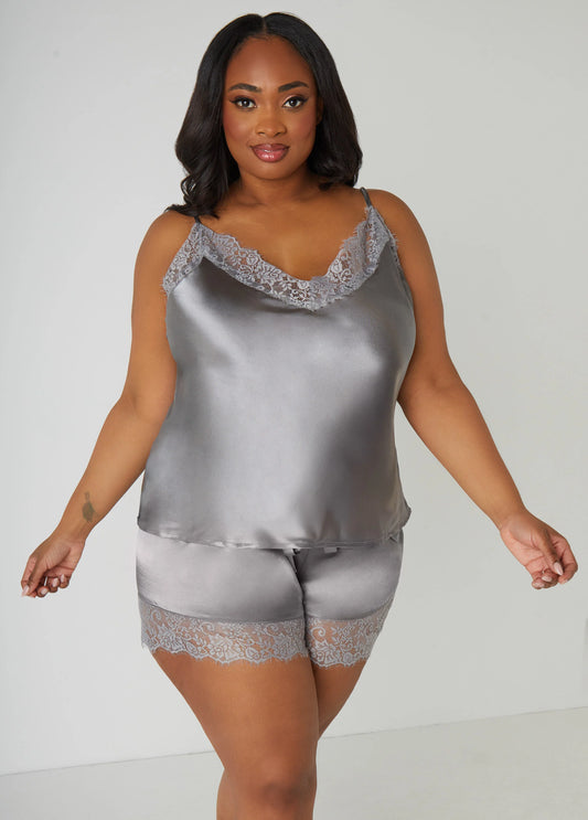 Lace Trimmed Cami & Shorts Set