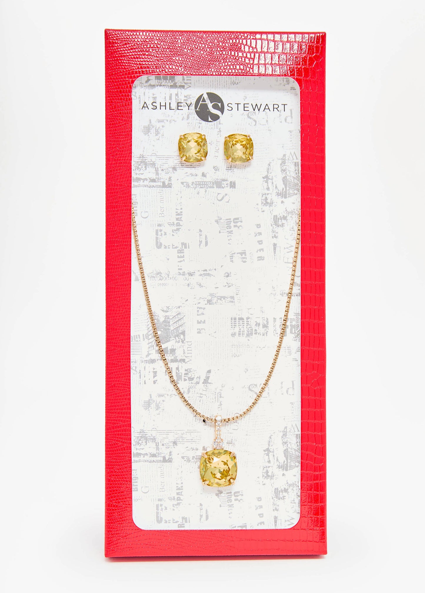 Crystal Gold Tone Necklace Box Set