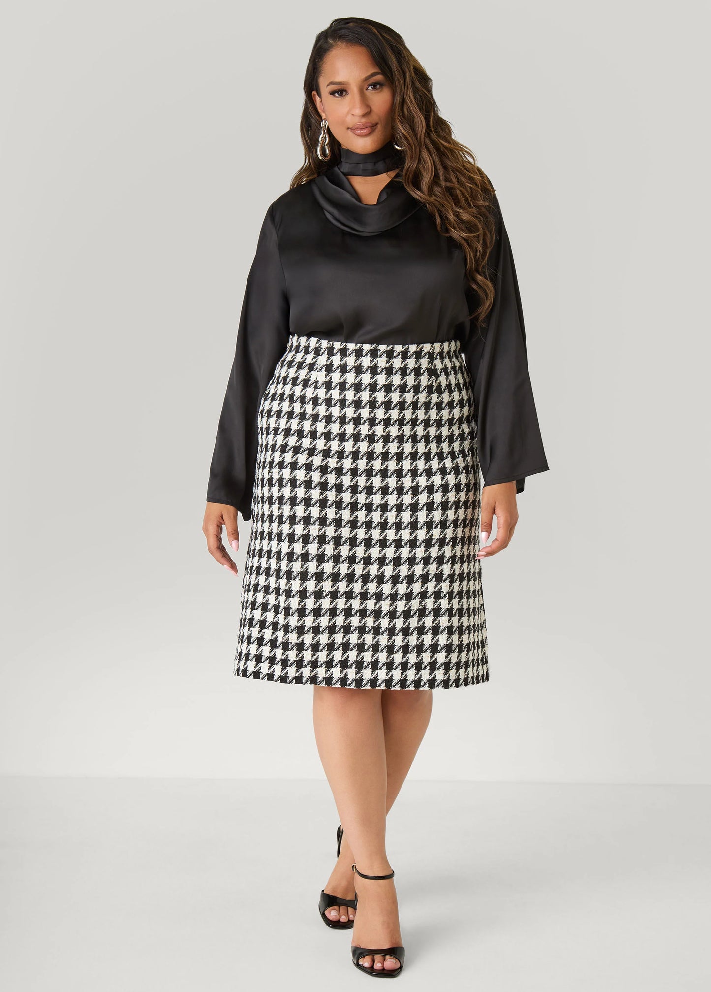 Cutout Cowl Neck Blouse