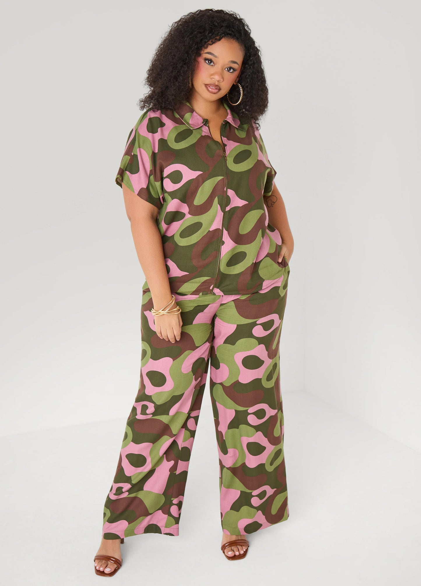Zip Front Camo Shirt