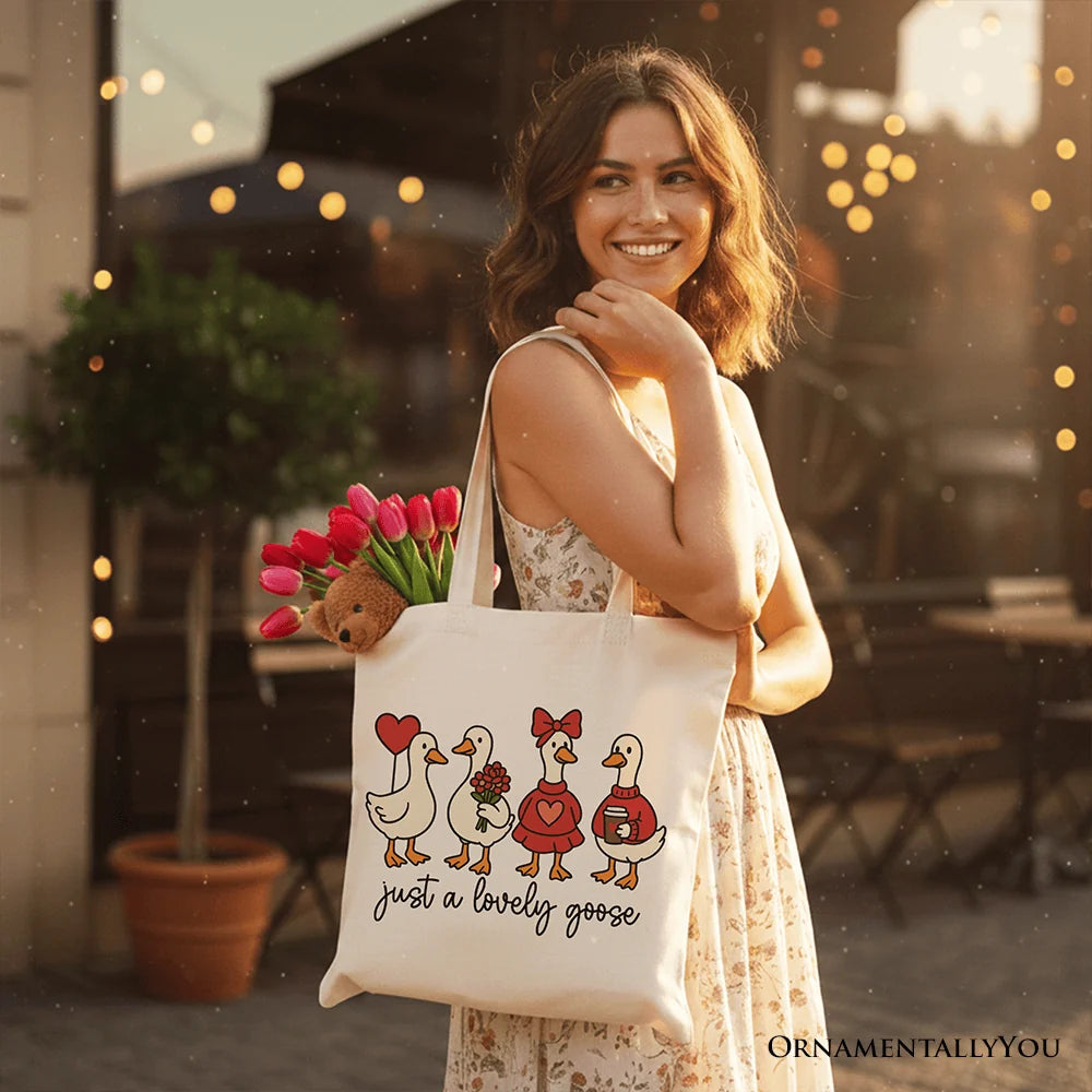 Lovely Goose Canvas Tote Bag