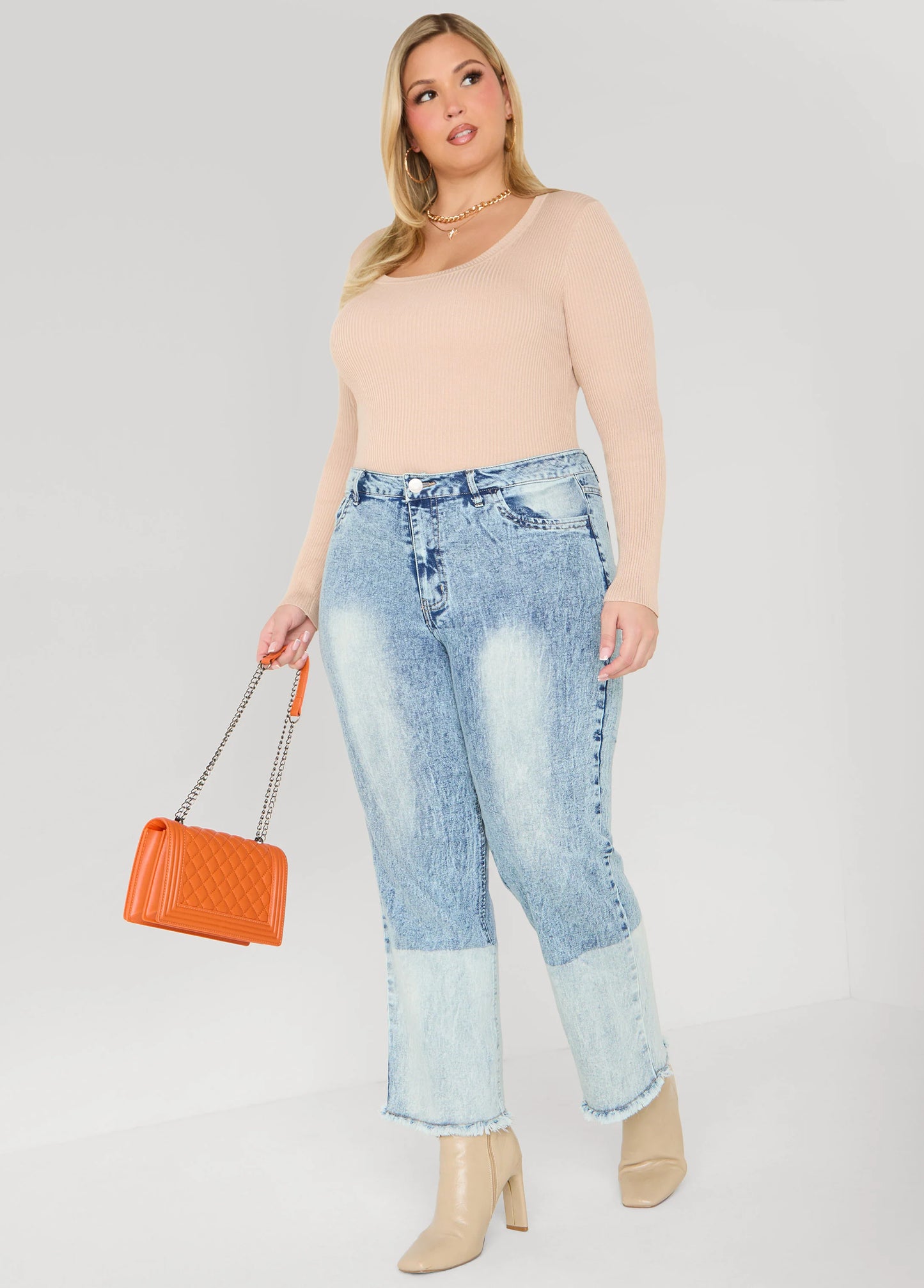 Ribbed Scoop Neck Sweater