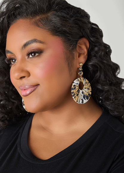 Animal Print Ring Earrings