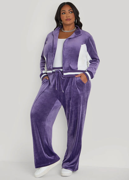 Two Tone Velour Track Jacket