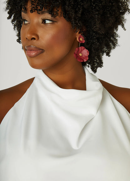 Satin Cowl Neck Top