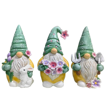 Set of Three Gardening Gnome Figurines