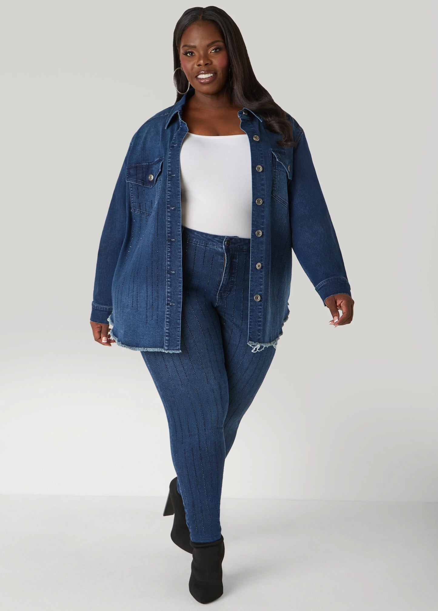 Crystal Mid Rise Skinny Jeans