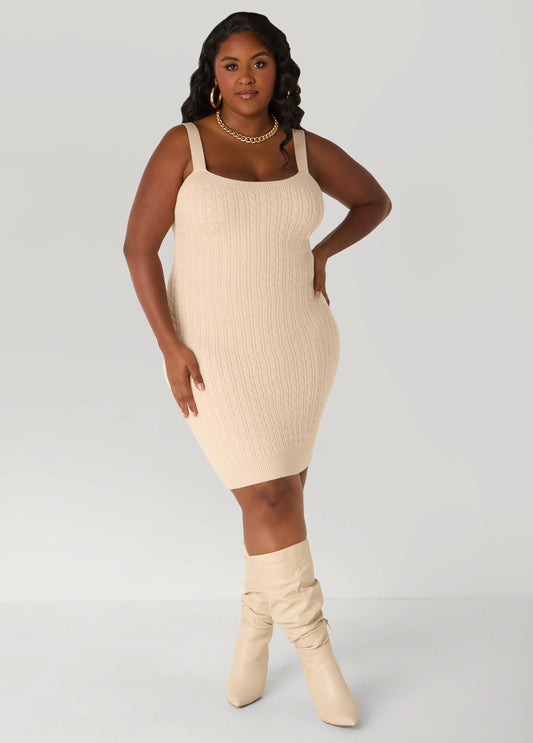 Cable Knit Sweater Dress