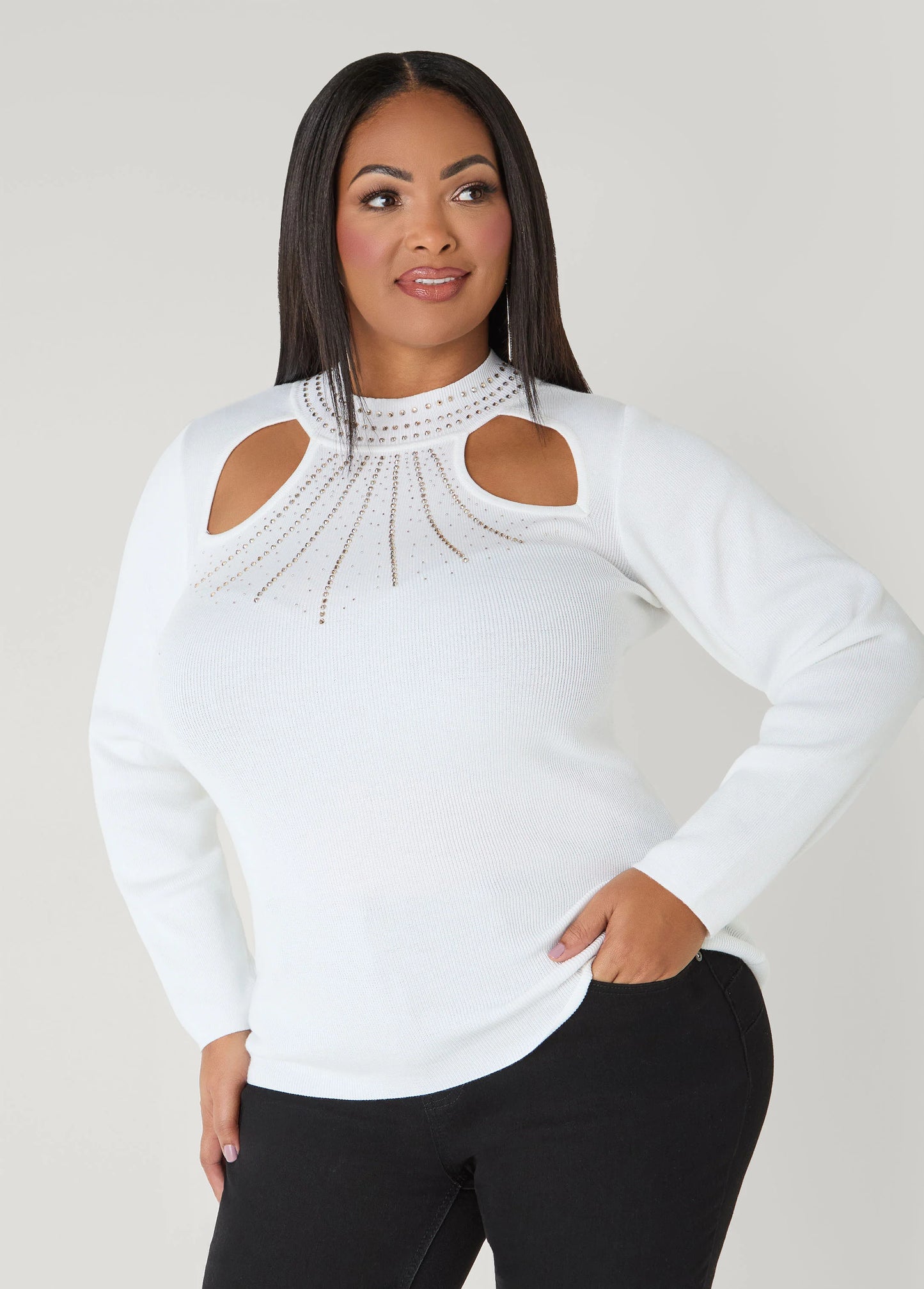Cutout Crystal Sweater