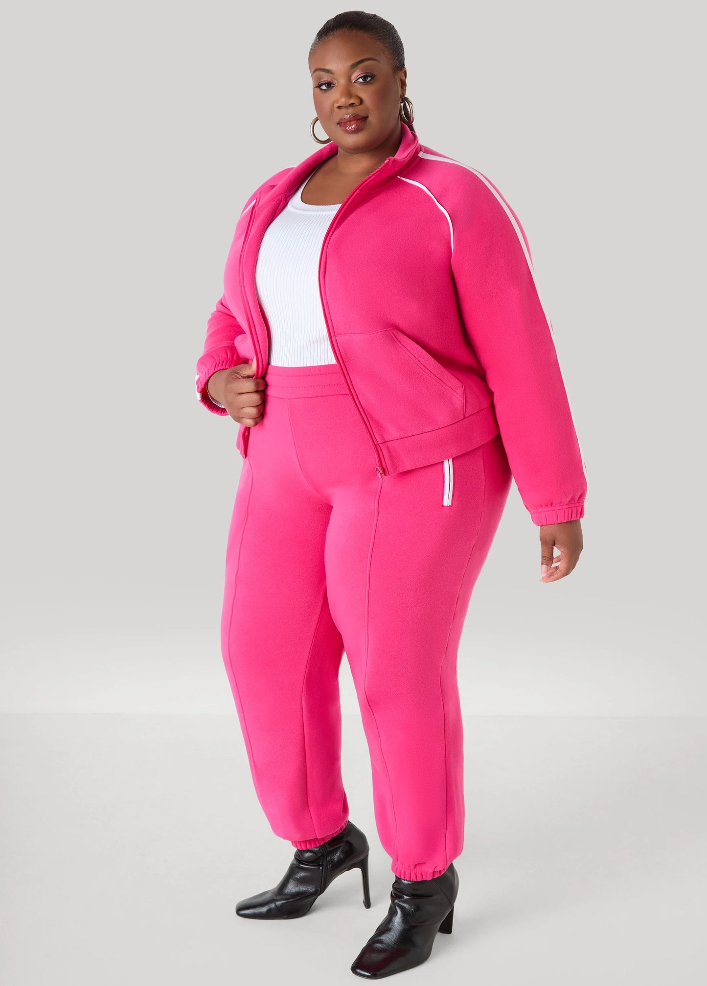 Piped Zip Front Track Jacket