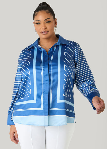 Striped Satin Shirt