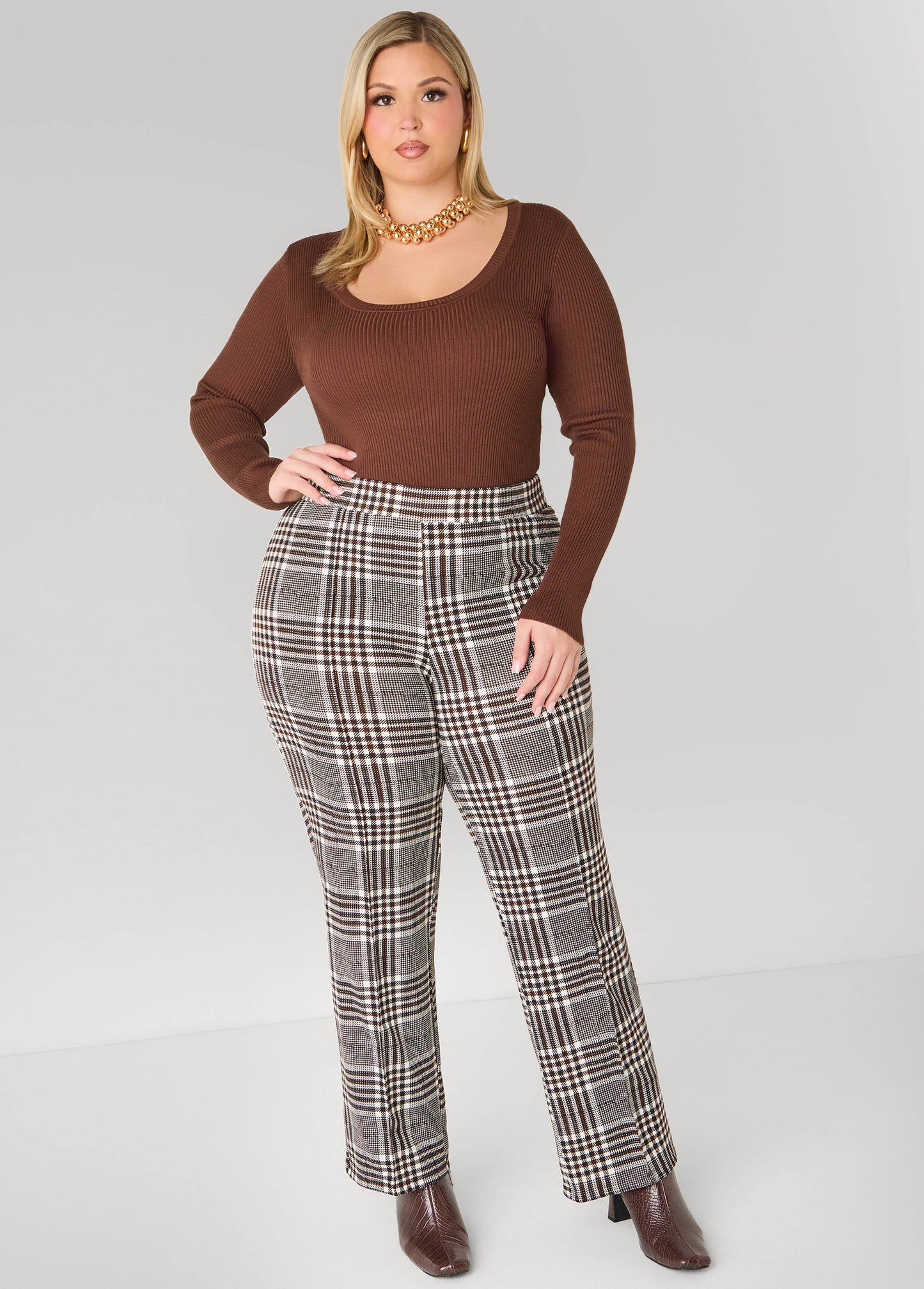 Ribbed Scoop Neck Sweater