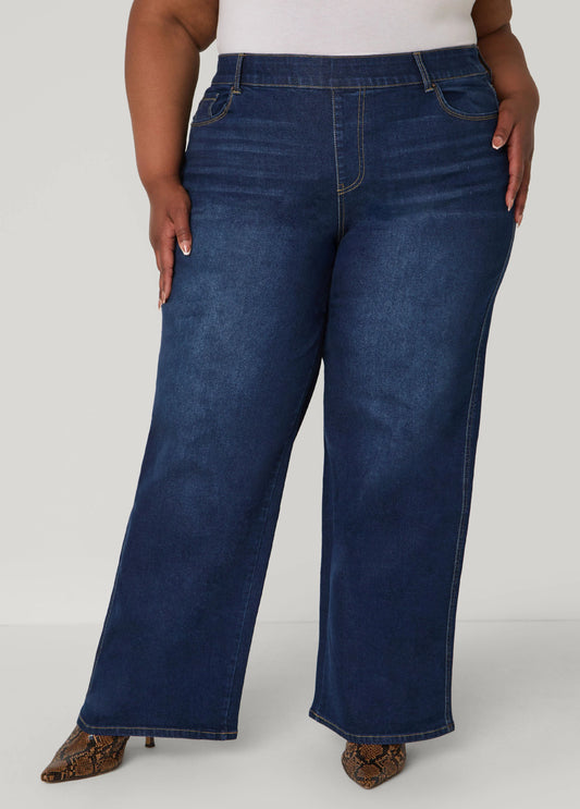 Pull On Wide Leg Jeans