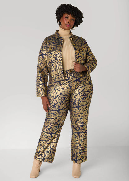 Shatter Print Straight Leg Jeans