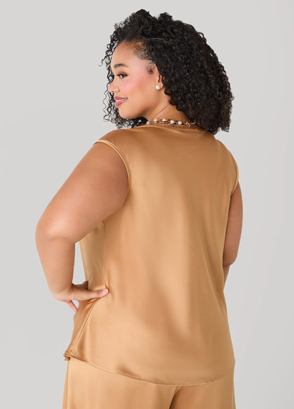 Cowl Neck Satin Top