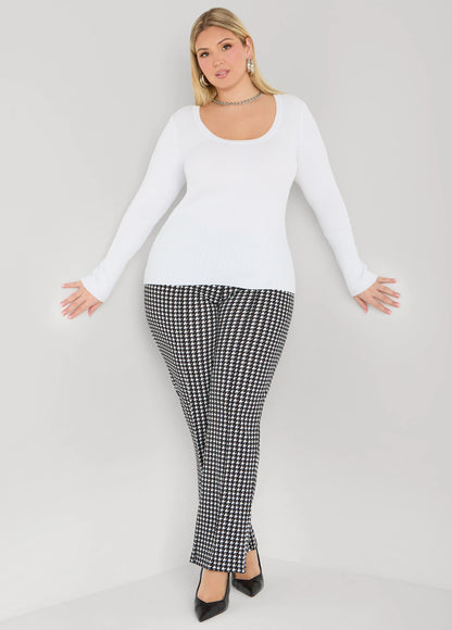 Ribbed Scoop Neck Sweater