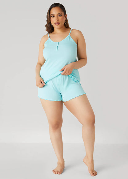 Love To Sleep Ribbed PJ Shorts Set