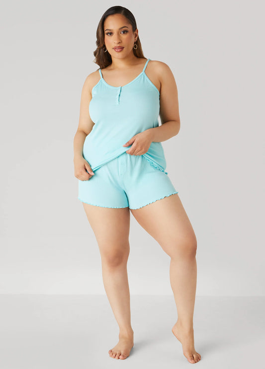 Love To Sleep Ribbed PJ Shorts Set