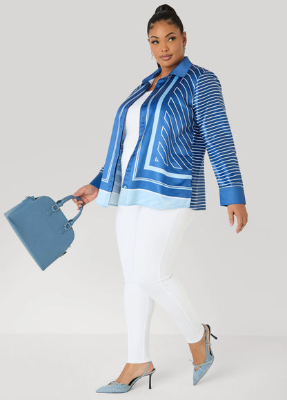 Striped Satin Shirt