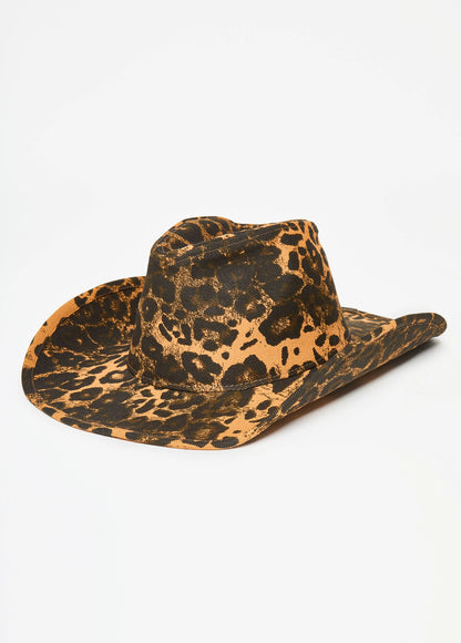 Animal Print Denim Cowboy Hat