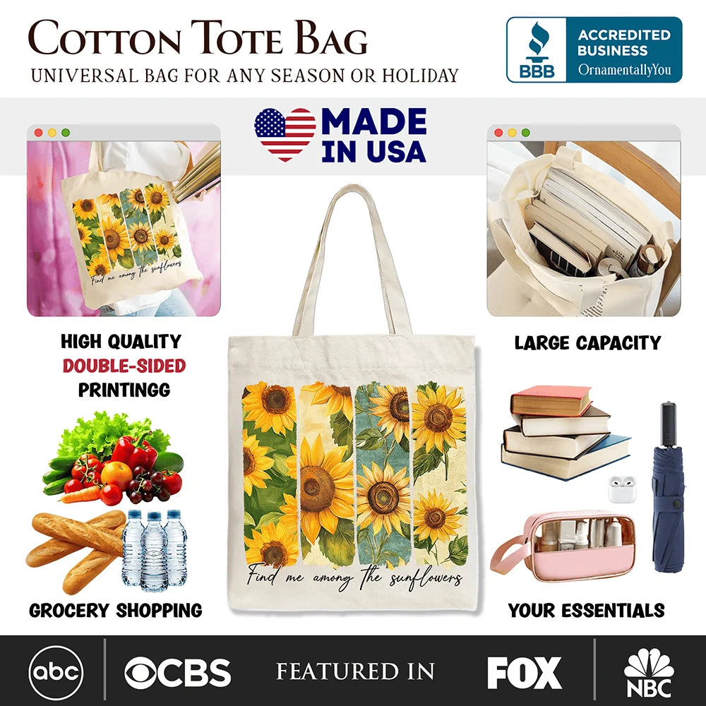 Among the Sunflowers Canvas Tote Bag