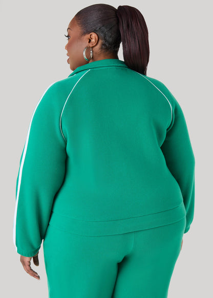 Piped Zip Front Track Jacket