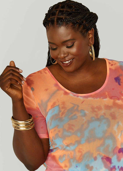 Neon Printed Mesh Tee