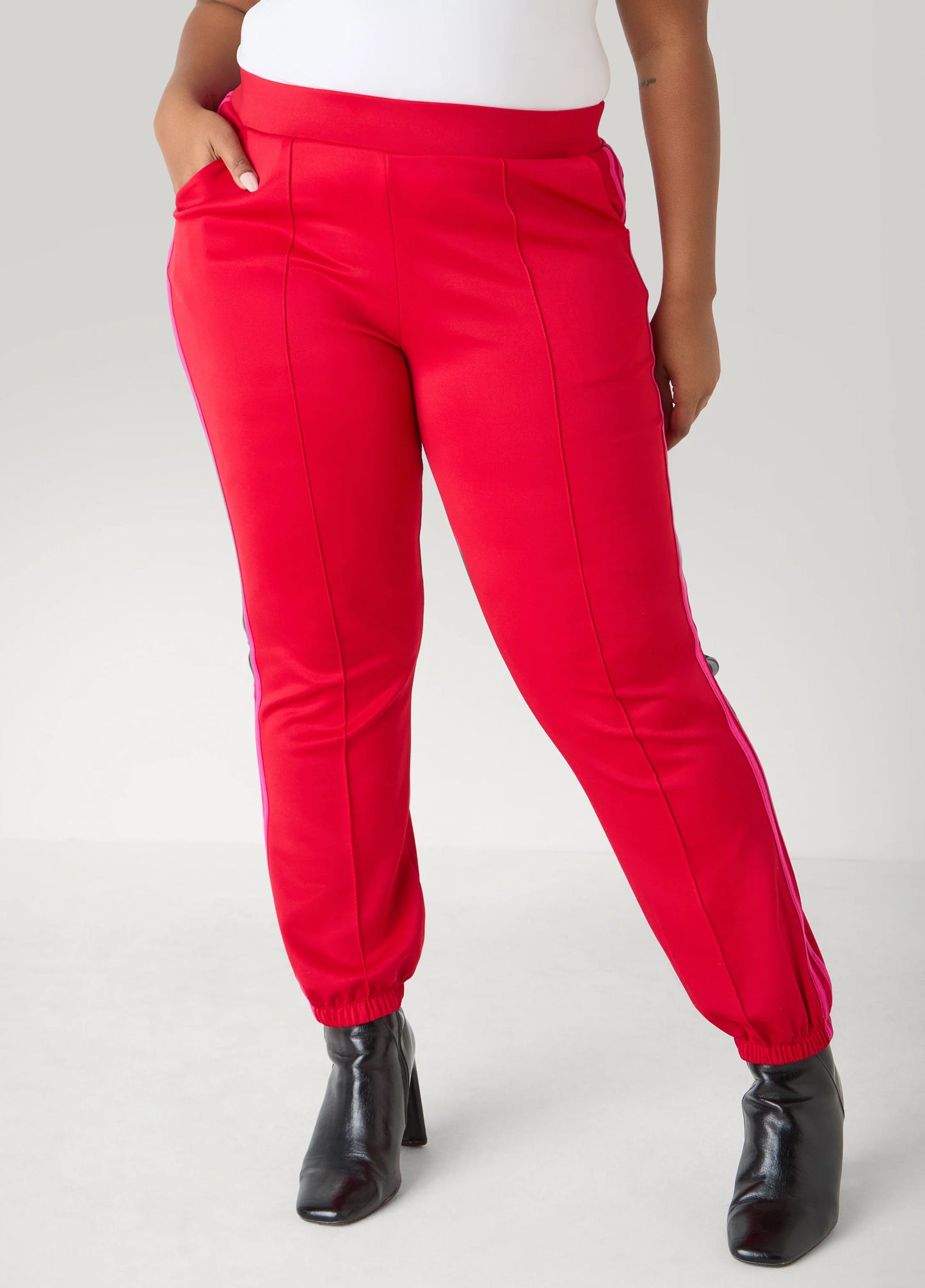 Pintucked Striped Joggers
