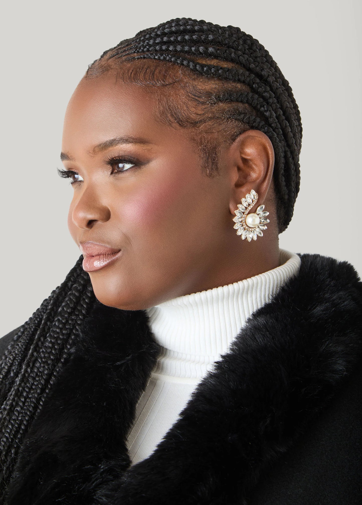 Crystal Swirl Clip On Earrings