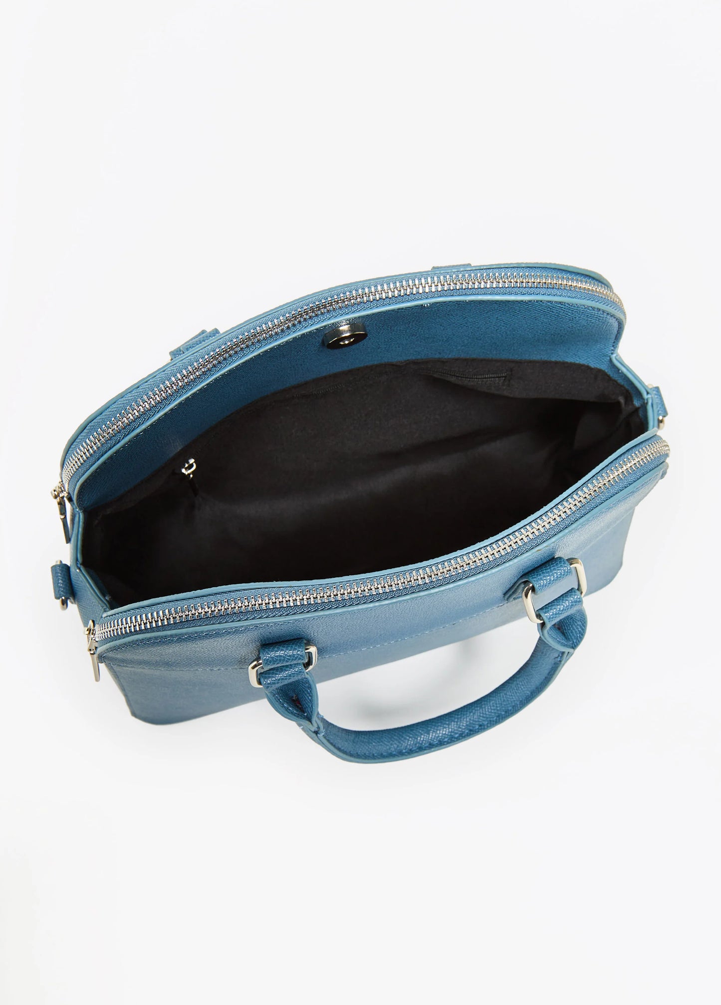 Top Handle Textured Faux Leather Satchel