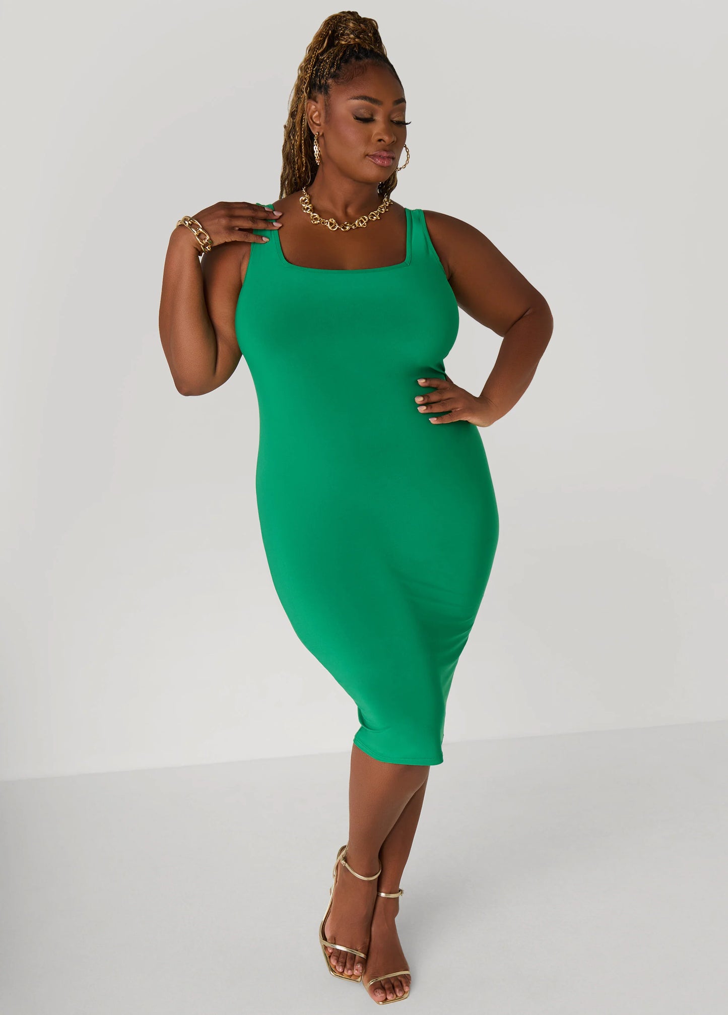 Square Neck Midi Tank Dress