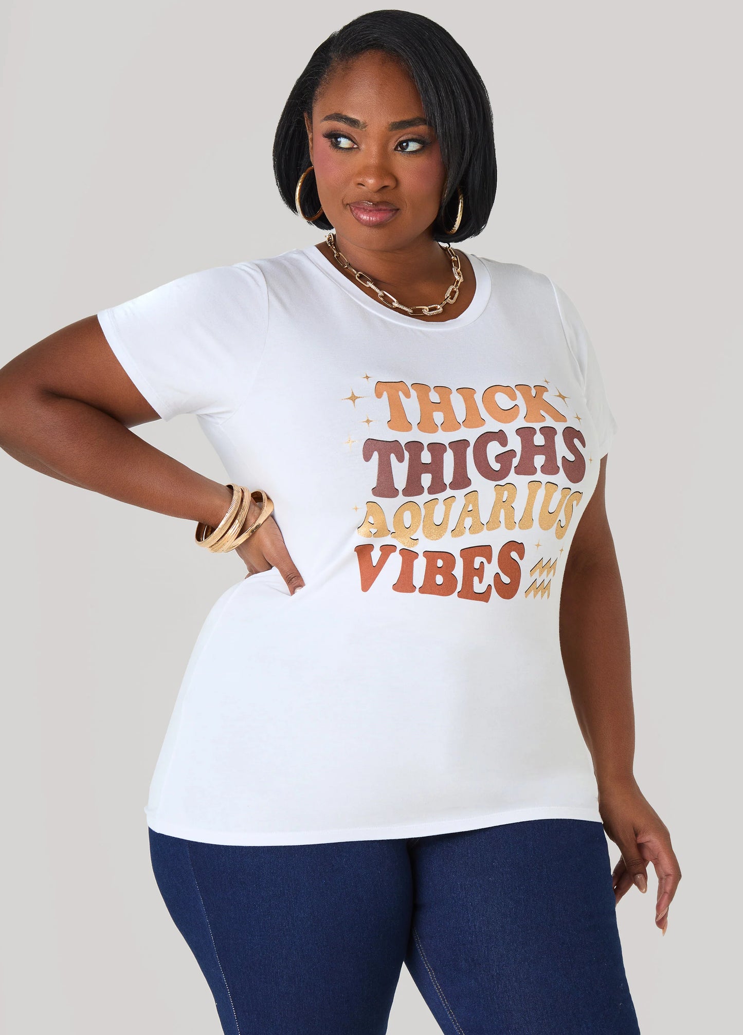 Aquarius Glittered Graphic Tee