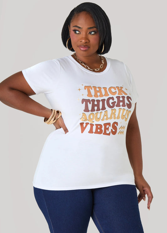 Aquarius Glittered Graphic Tee