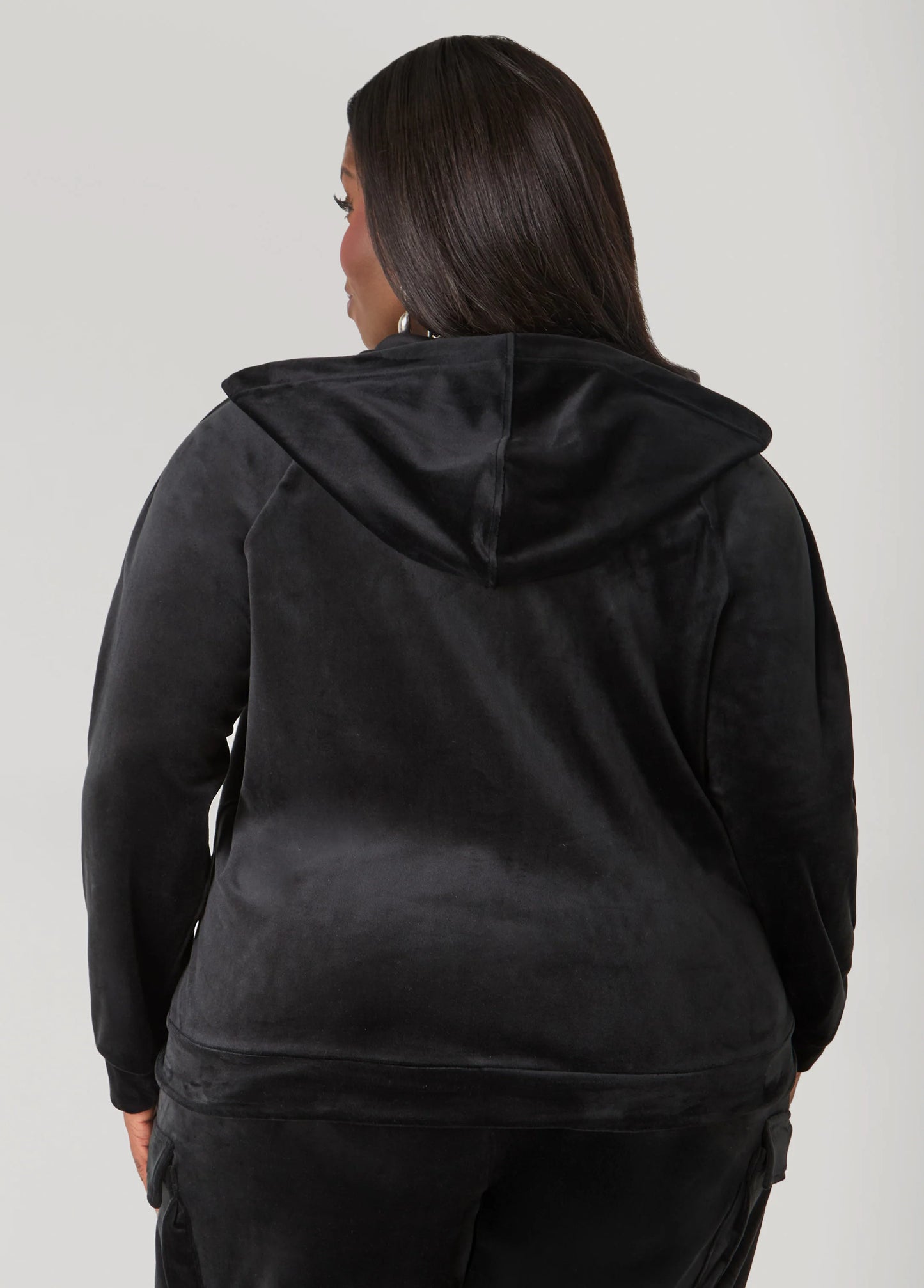 Hooded Velour Track Jacket