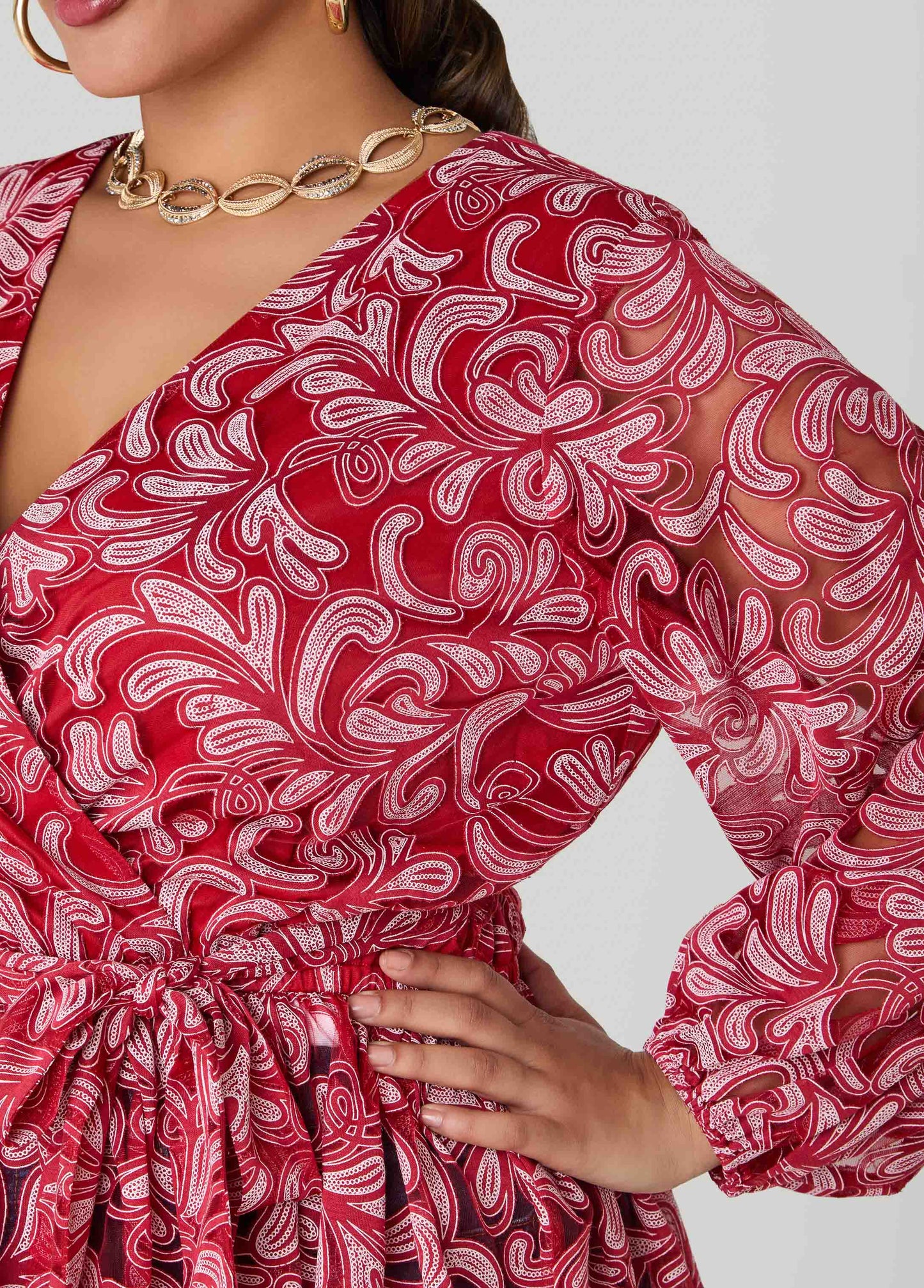Paisley Faux Wrap Top