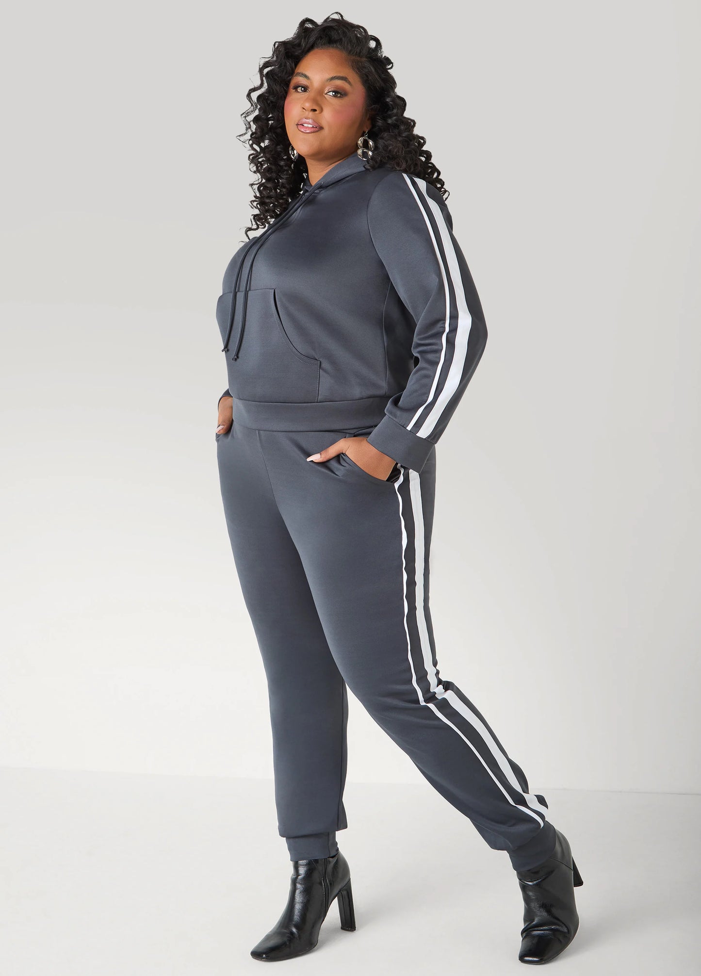 Striped Drawstring Hoodie