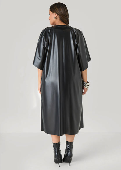 Faux Leather Duster