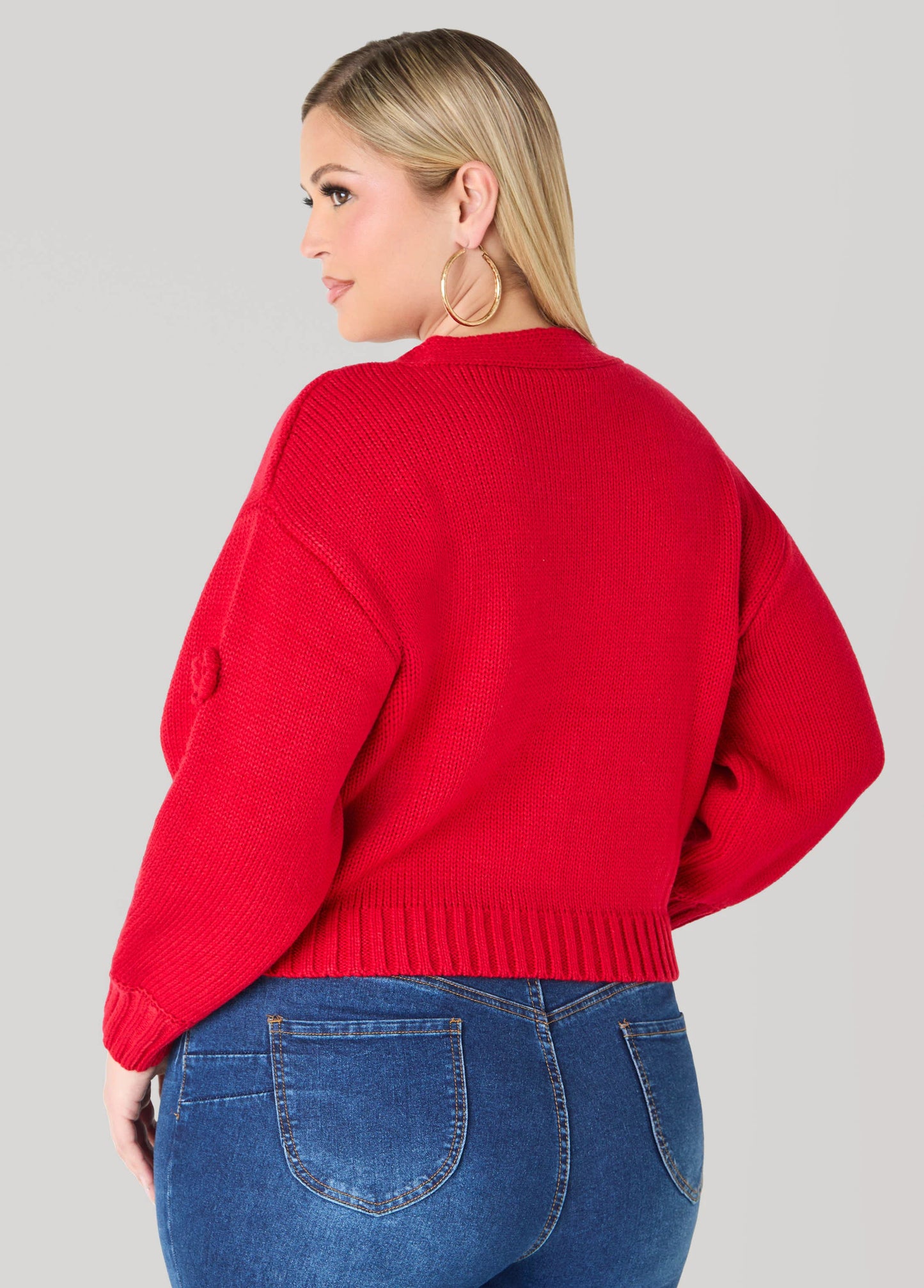Cropped Rosette Cardigan
