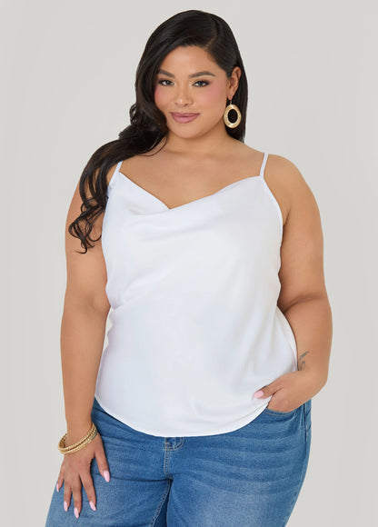 Chain Trimmed Satin Cami