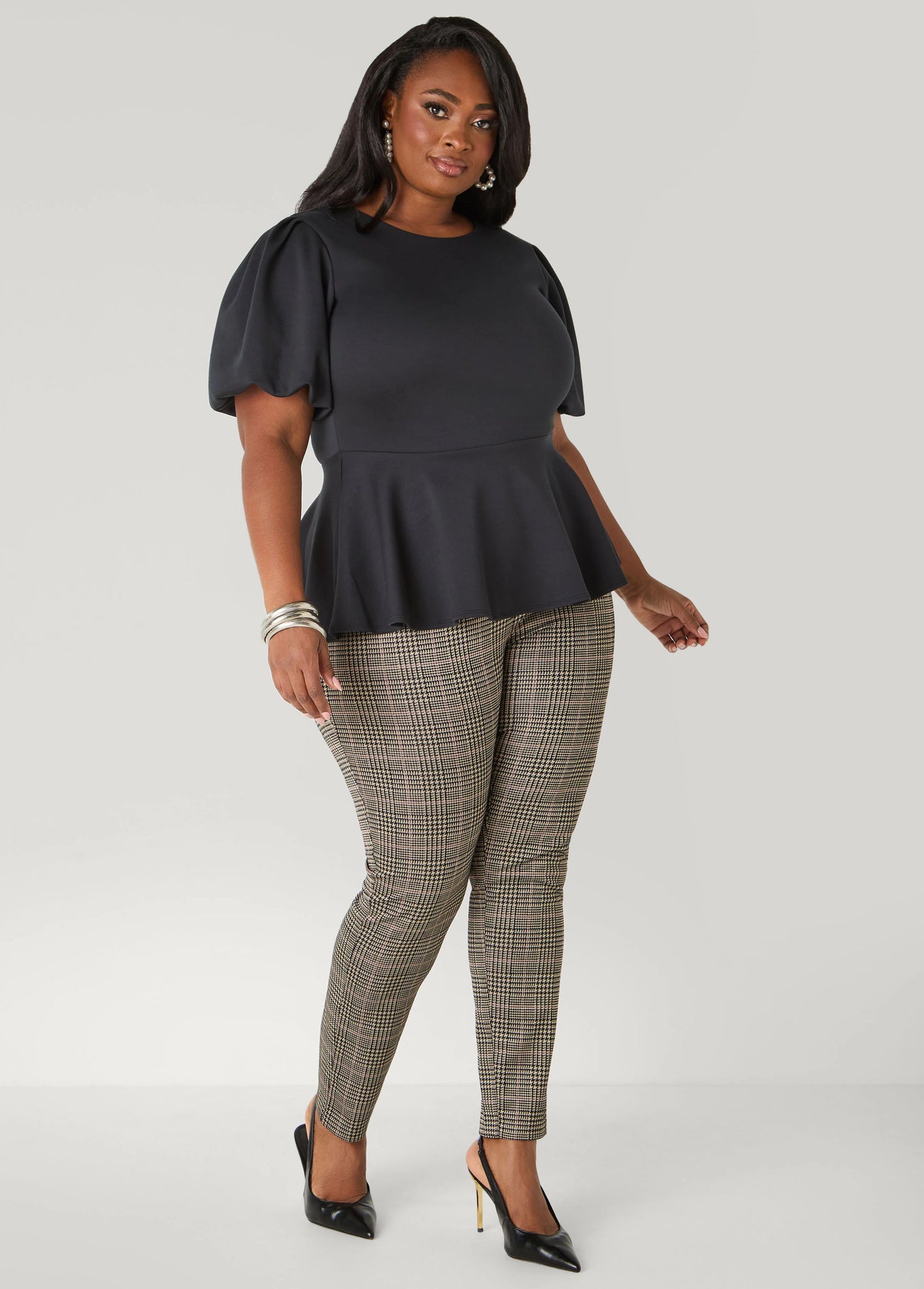 Puff Sleeve Peplum Top