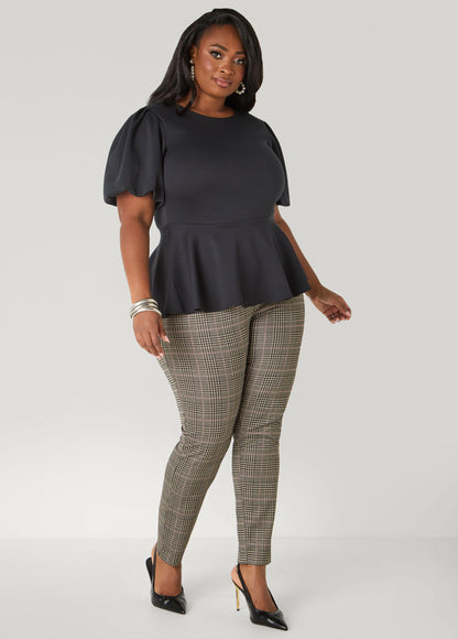 Puff Sleeve Peplum Top