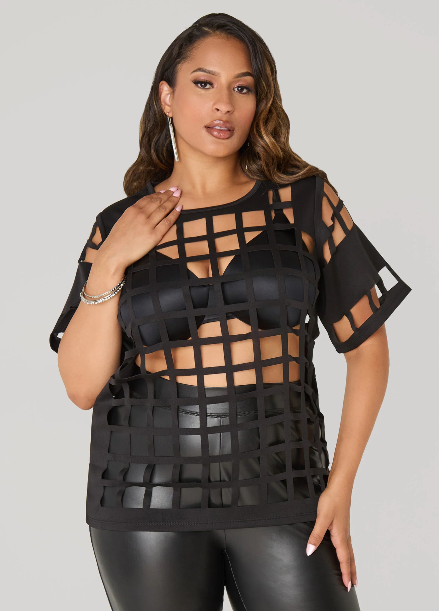 Windowpane Cutout Top