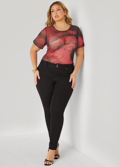 Printed Mesh Tee
