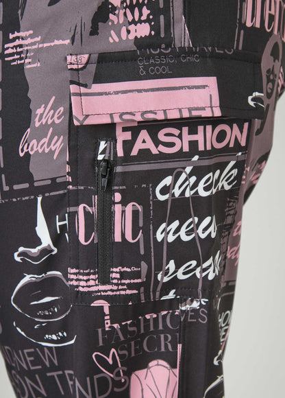 Newspaper Print Cargo Joggers