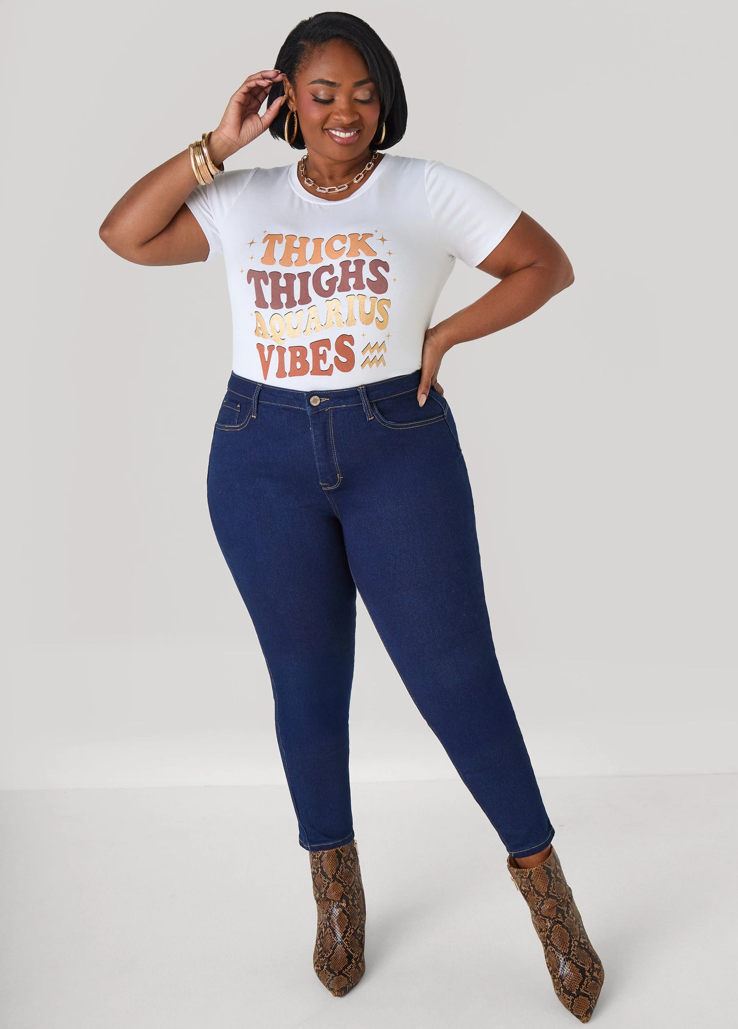 Aquarius Glittered Graphic Tee