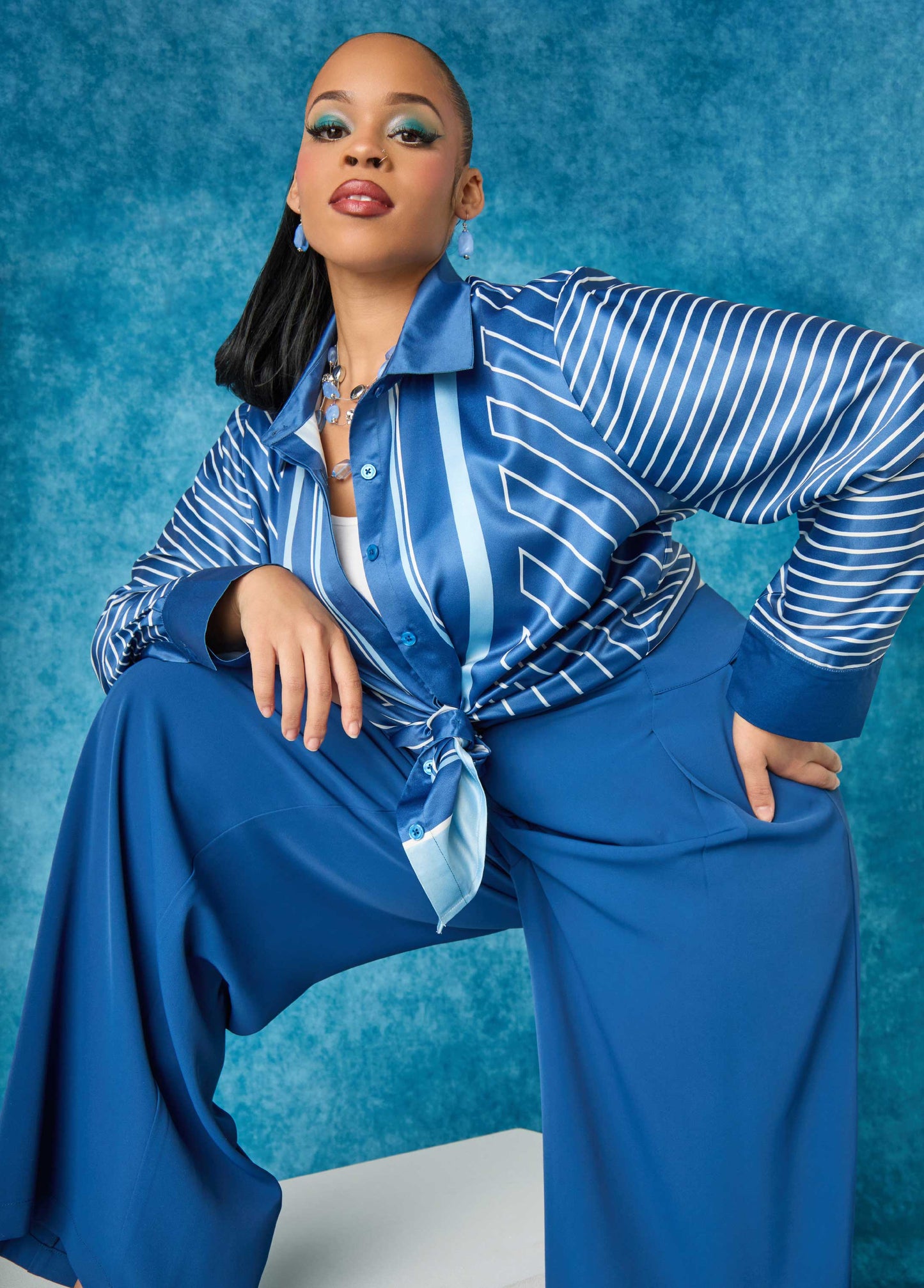 Striped Satin Shirt
