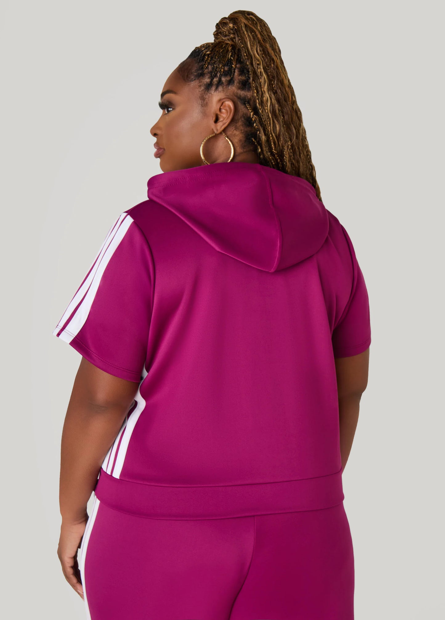 Hooded Stripe Trimmed Pullover