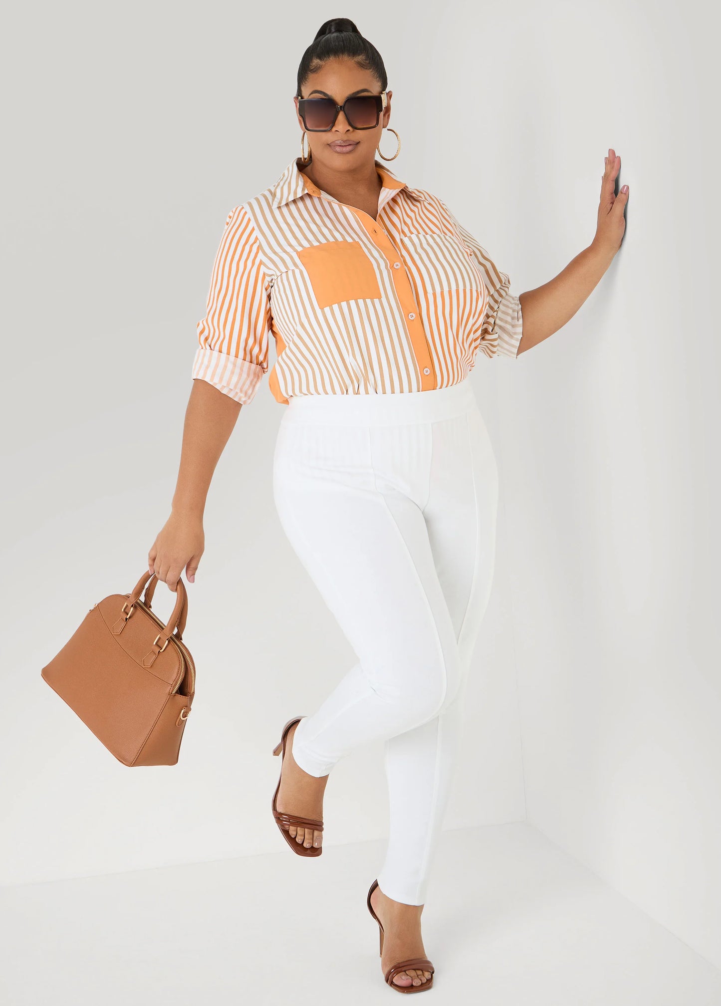 Colorblocked Striped Shirt