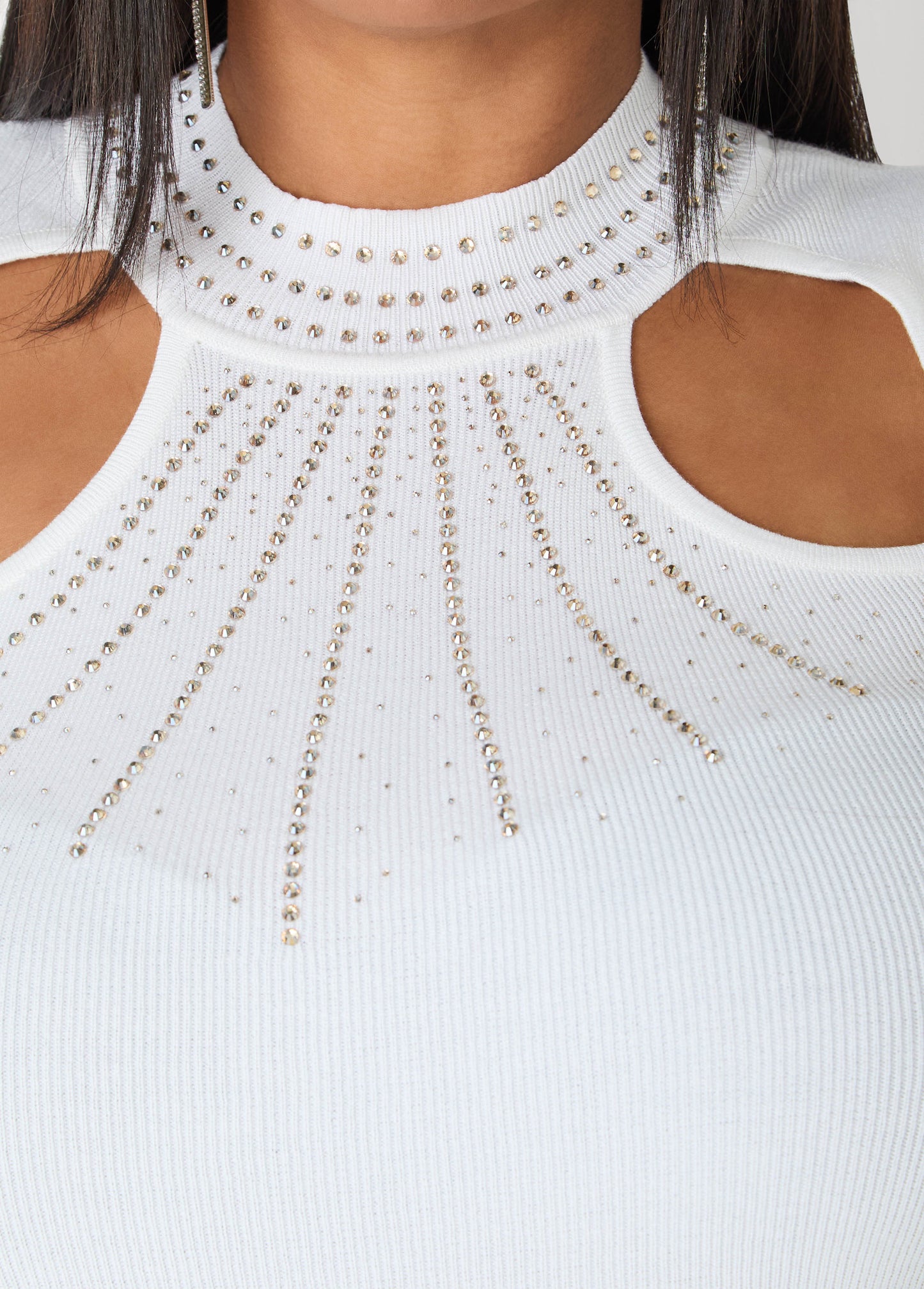 Cutout Crystal Sweater