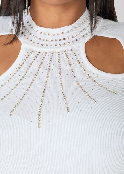 Cutout Crystal Sweater